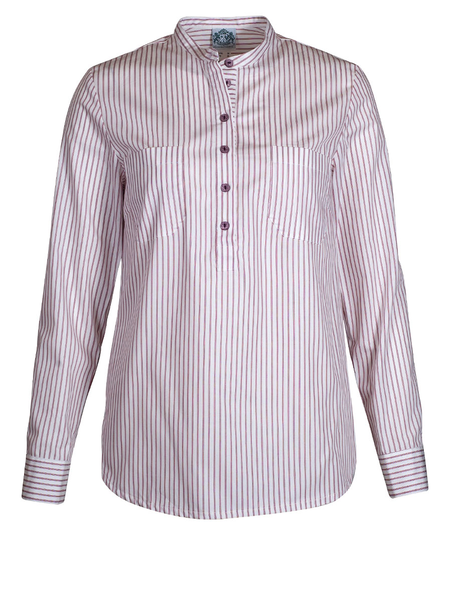 Hammerschmid Nora Damenbluse, Pfoad, weiß-rot gestreift