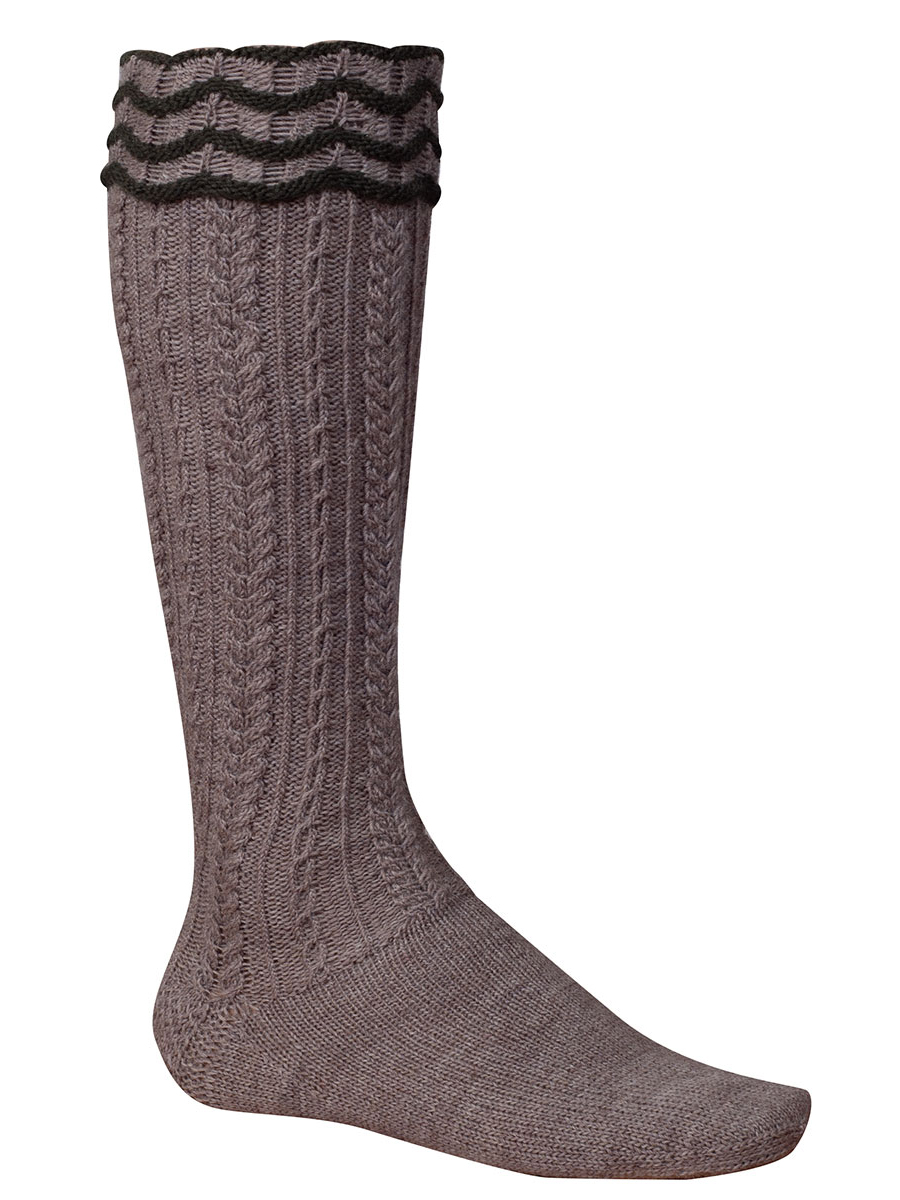 hausg'macht Umschlagstrumpf Werdenfels, leinen-lodengrün, handgefertigt