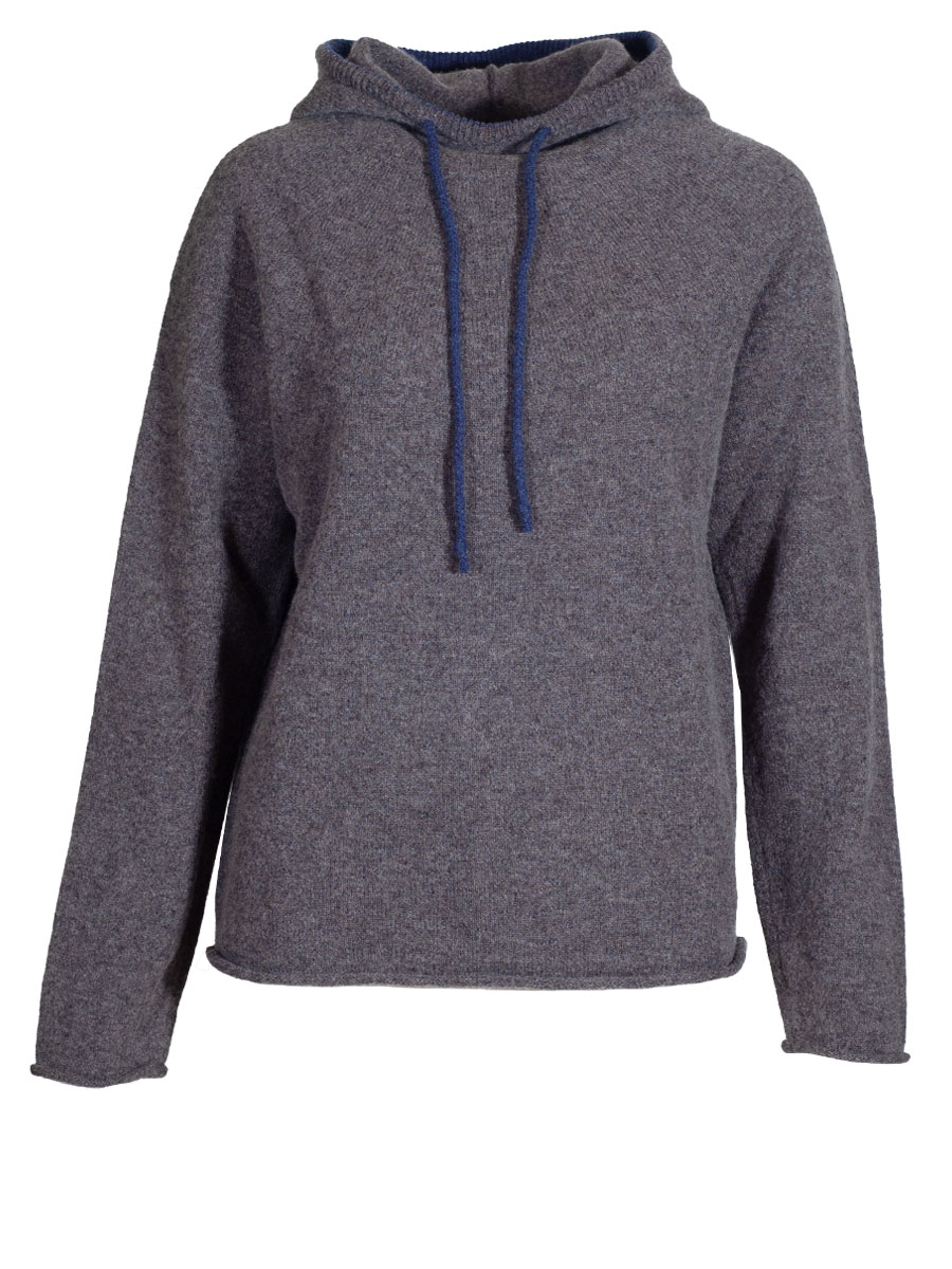 Eribè Knitwear Corry Hoody, Unisex, Kapuze, cliff, grau-blau