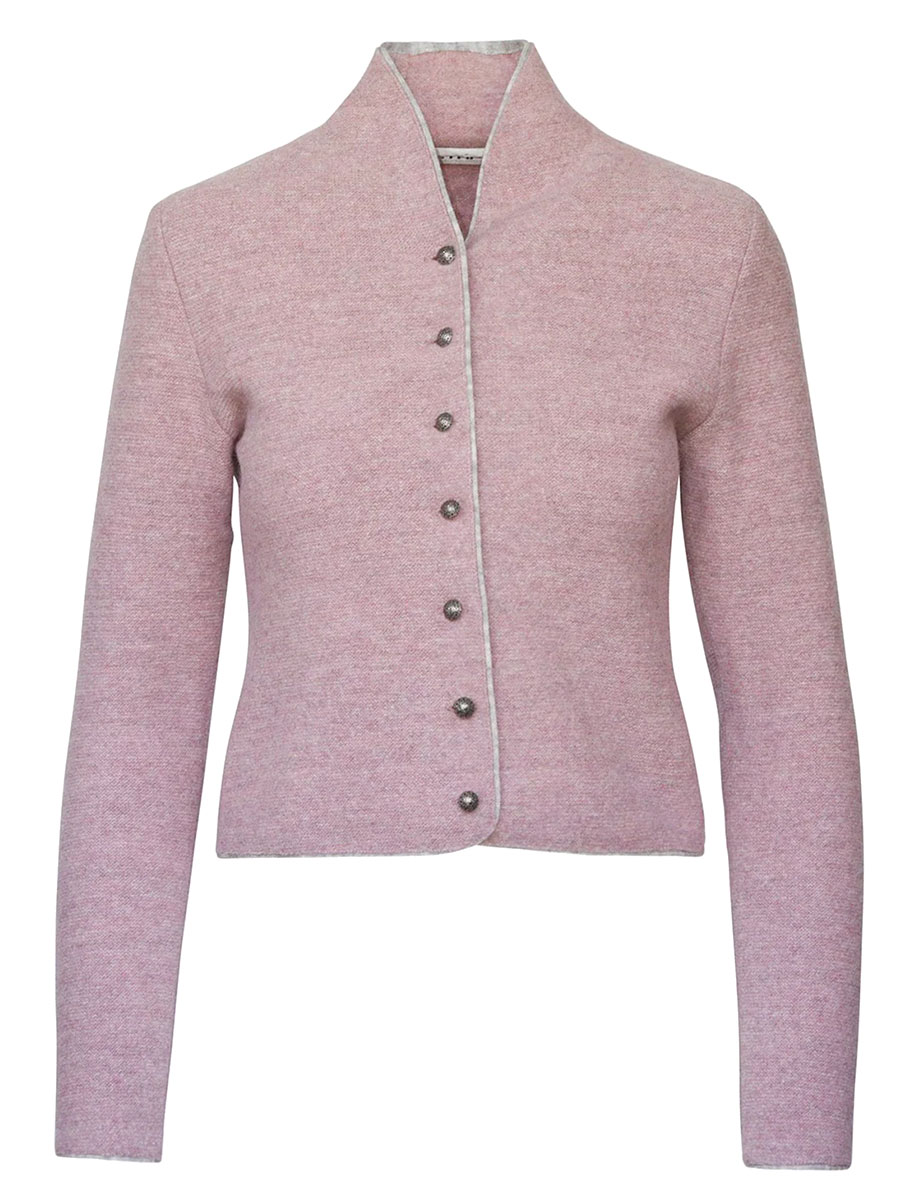 Stapf Strickjacke Dorika, rosa, Abschlüsse rolliert