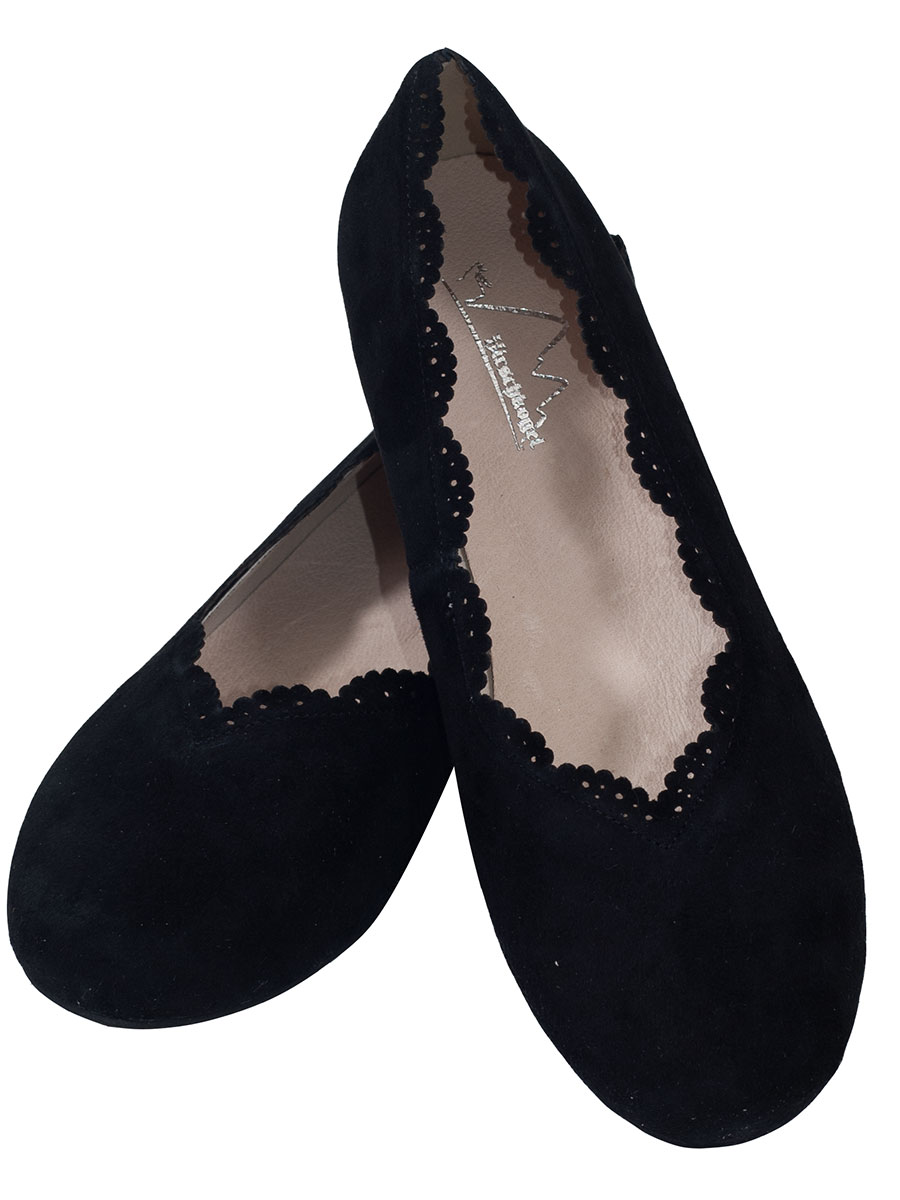 Esgano Schuhe, Ballerina, schwarz, Wildleder