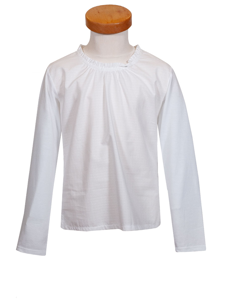 Hammerschmid Yvonne Langarmshirt, Mädchen, weiß, Rüschenkragen