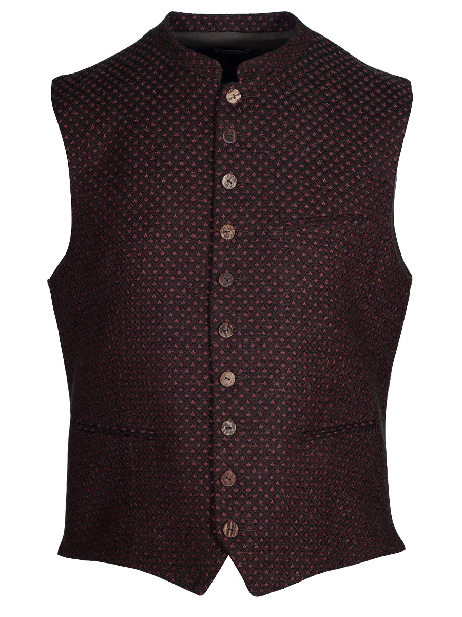 Gottseidank Herrenweste Konstantin, oliv-altrosa, gewebt, Stretch