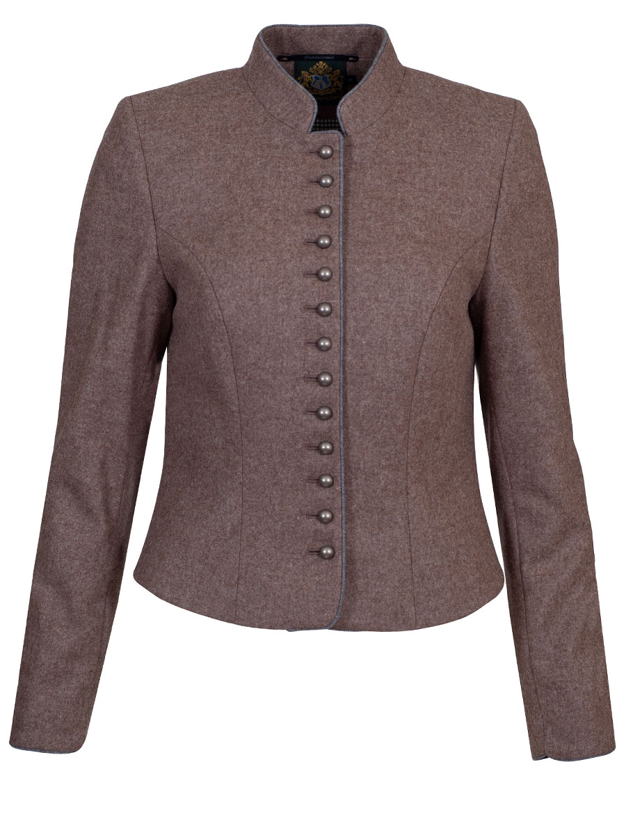 Hammerschmid Lodenjanker Gmund taupe mit hellgrauem Paspol