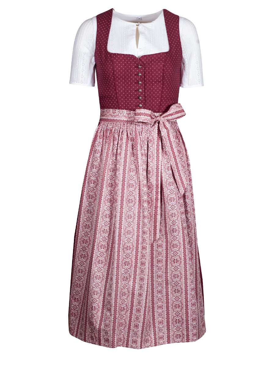Wenger Baumwolldirndl Irina, marsalla, 80lg