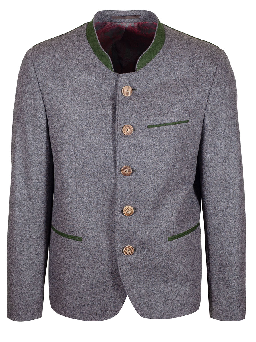 hausg'macht Lodenjanker Vinz, grau, elegant, mit Rückenspange