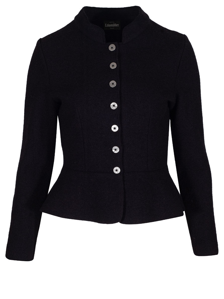 Boos Walkjacke mit Schoßerl, schwarz