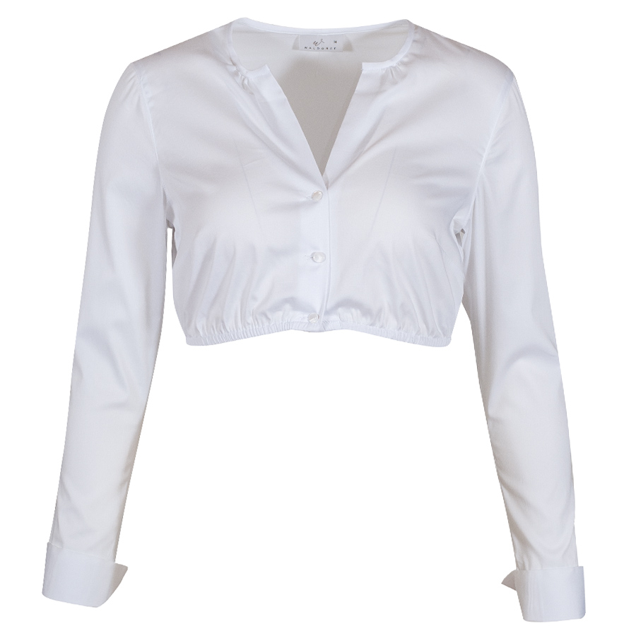 Waldorff Dirndlbluse weiß, Langarm, Manschetten