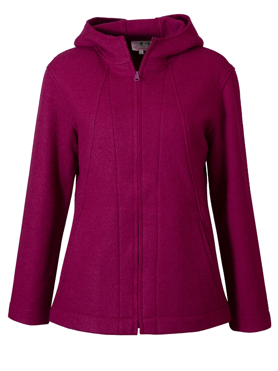 hausg'macht  Regina Walkjacke, Kapuze, beere, Reißverschluss