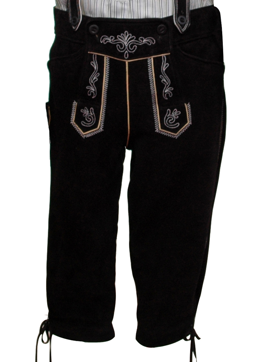 Kniebundlederhose Ruhpolding Wildbock schwarz