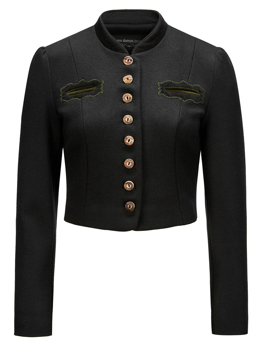 Anno Domini Design Janker Wanda, Wolljersey, schwarz, kurz