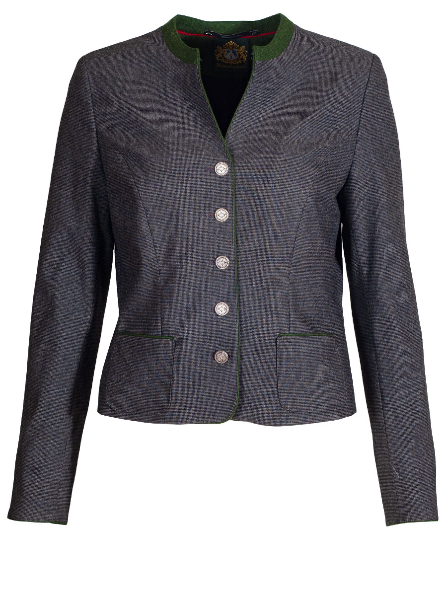 Hammerschmid Gastein Janker, schwarz-grün, feines Karo-Muster, Stretch