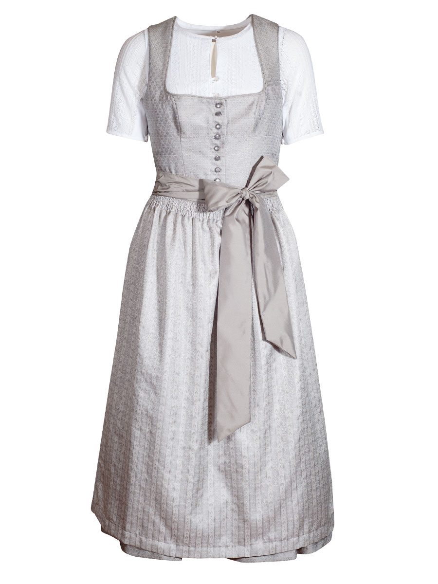 Wenger Zara Festdirndl, Hochzeitsdirndl, hellgrau, 80cm