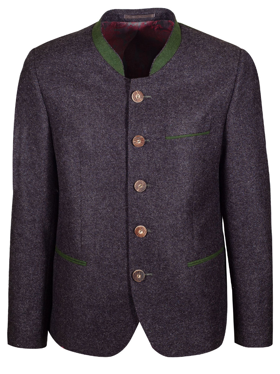 hausg'macht Lodenjanker Vinz, anthrazit, elegant, mit Rückenspange