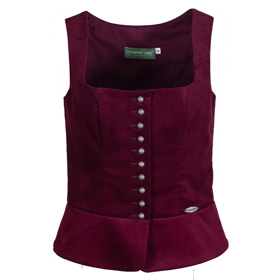 Country Line Samtmieder, Spenzer, bordeaux, Stretch