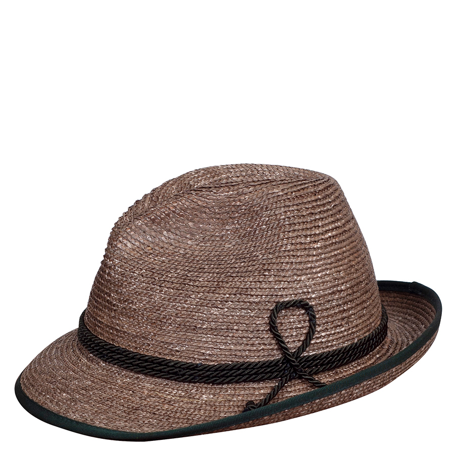 Bayern specials Strohhut  Wuidara, handgeflochten, grüne Kordel