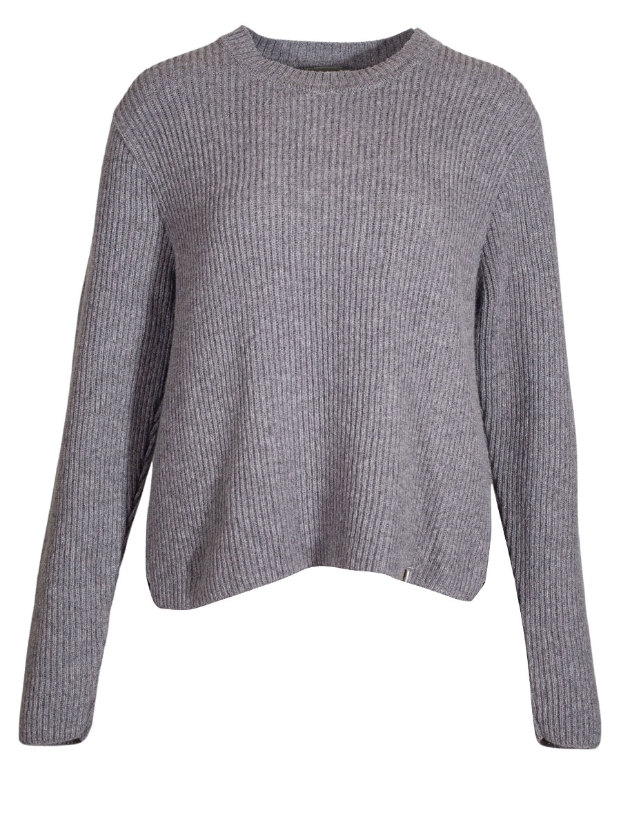 Huber Strickpullover Jelena, stein, Rückenfalte