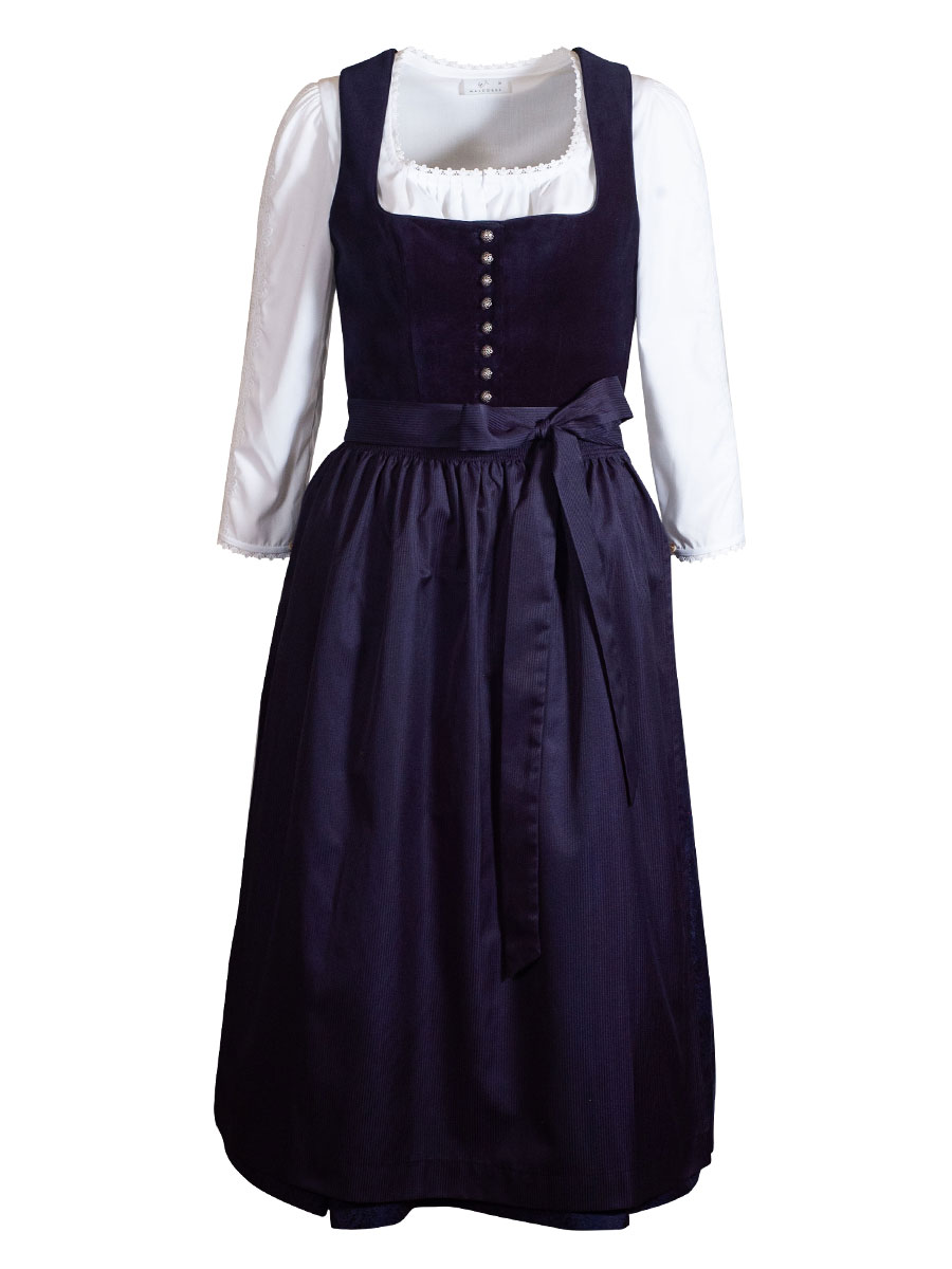 Wenger Viola Festdirndl, marine, Samtoberteil, 80lg