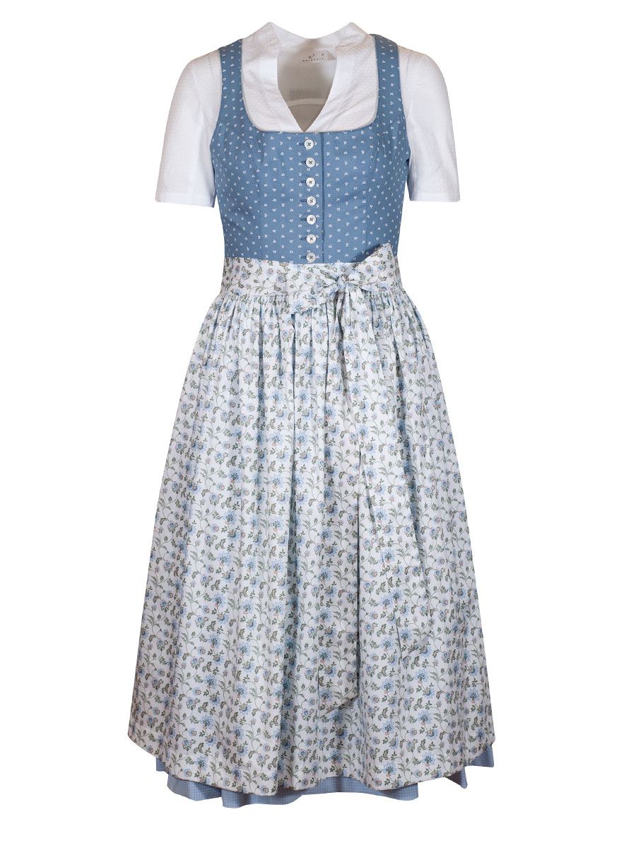 Hammerschmid Koflersee Baumwolldirndl, blau-hellblau, 80lg