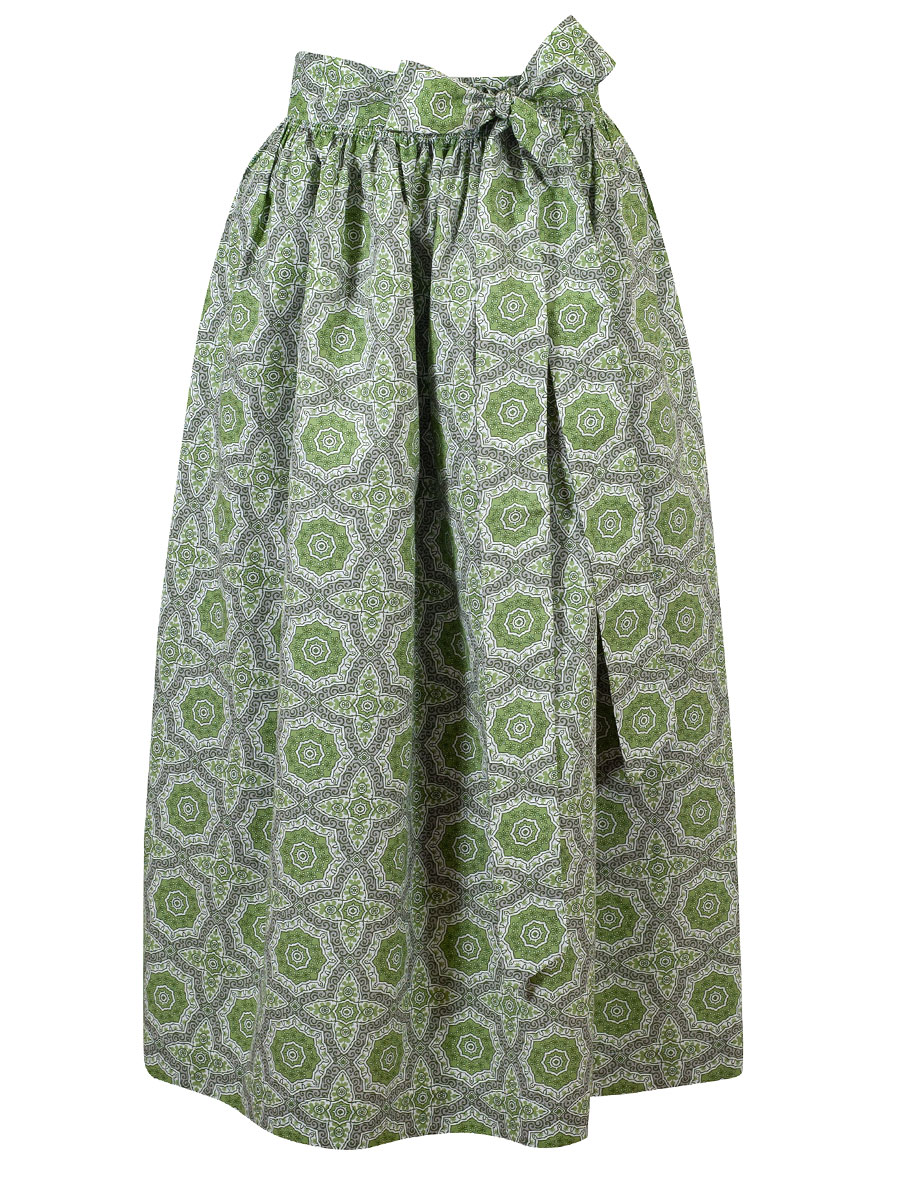 Hammerschmid Baumwollschürze grün, Paisleymuster, 89cm