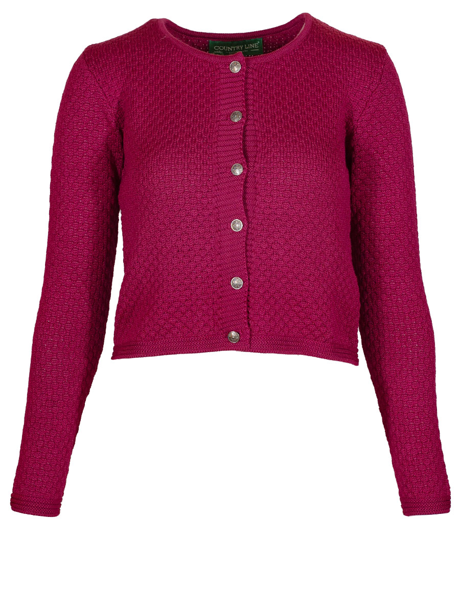 Country Line Strickjacke pink, kurz, Rautenmuster