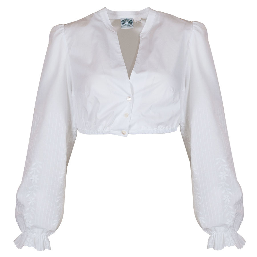 Hammerschmid Dirndlbluse Alice, Langarm, Stickerei, Rüschen