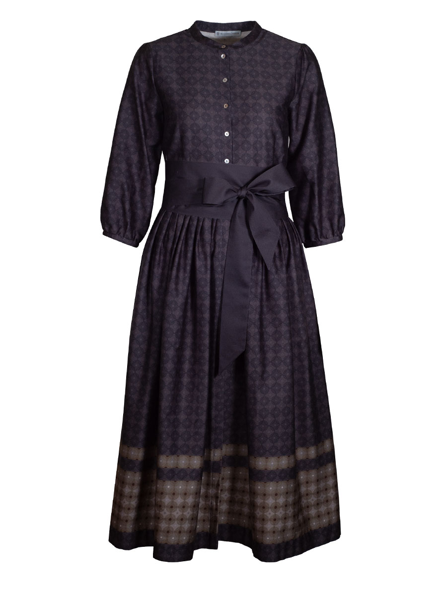 Die Rockmacherin Kleid Elena, anthrazit, gemustert, Langarm