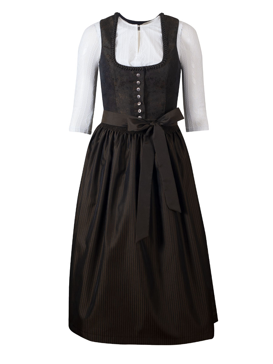 Wenger Dirndl Isabella festlich, dunkel, oliv, 80cm