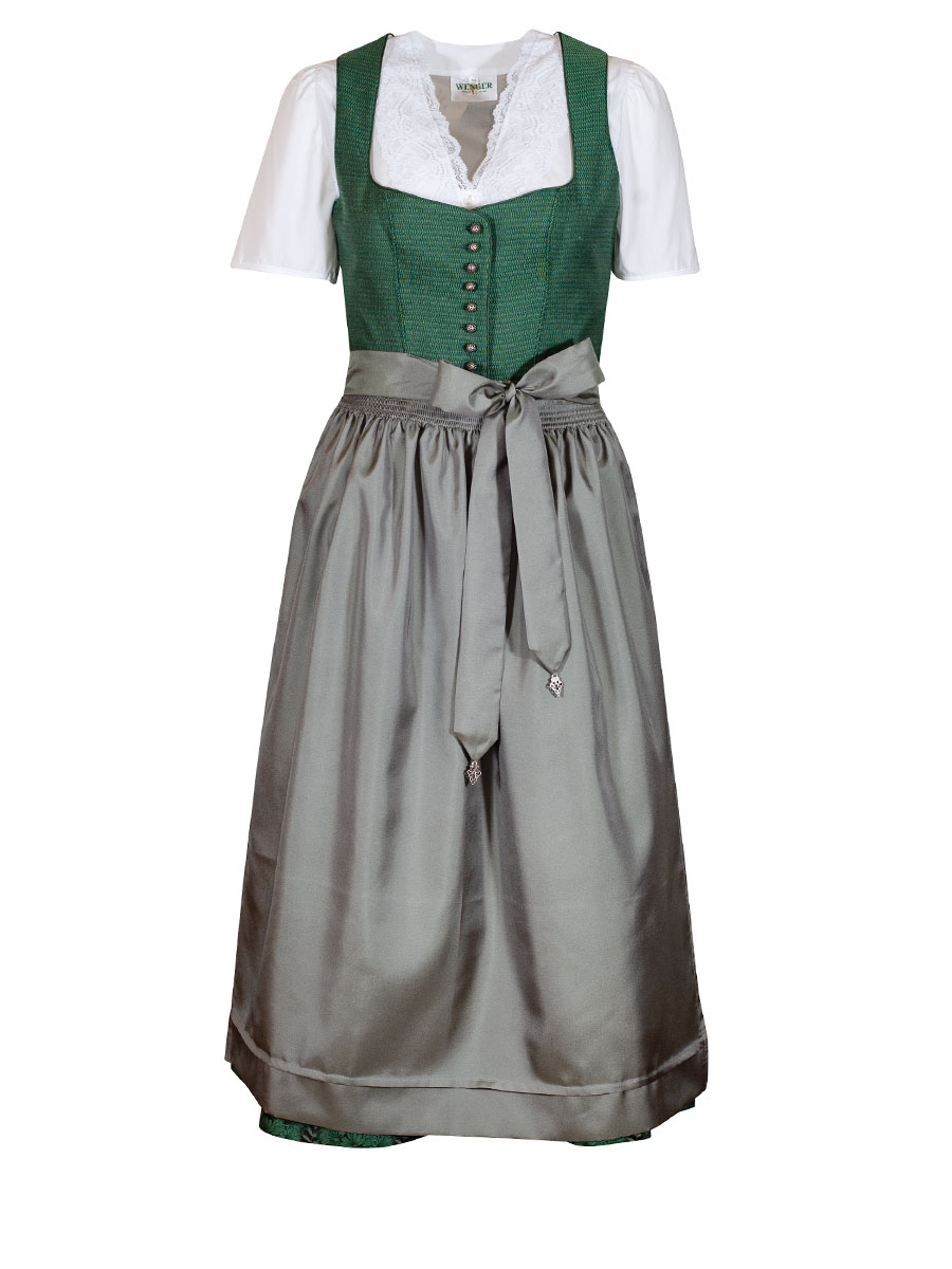 hausg'macht Dirndl Fabiola, flaschengrün, festlich, 80lg