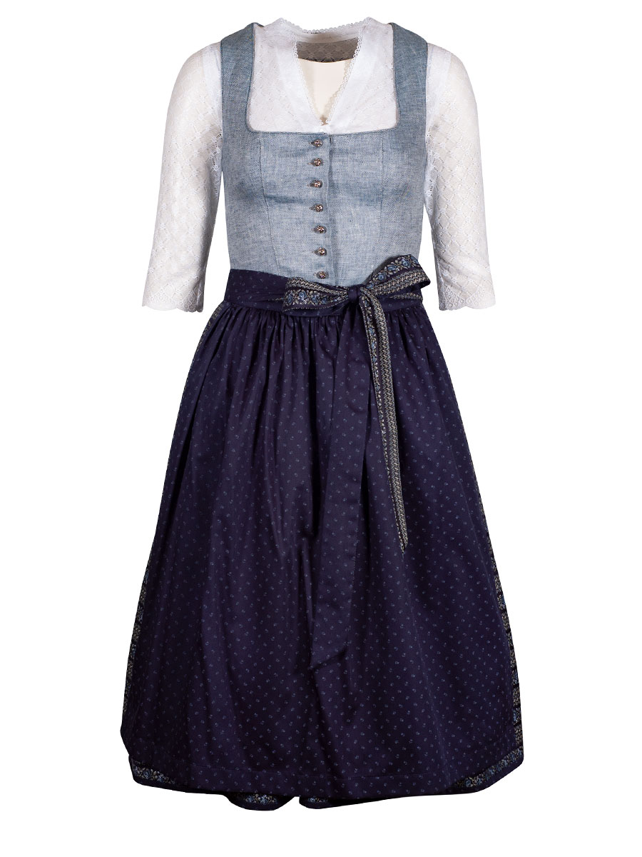 Anno Domini Dirndl Wally, taube-tinte, elegant, 70cm