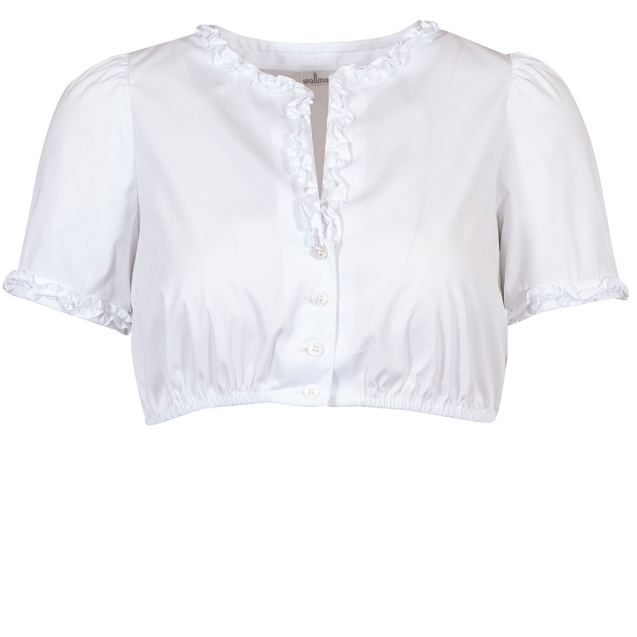 Wallmann Dirndlbluse, Rüschen, weiß, Shirtrücken