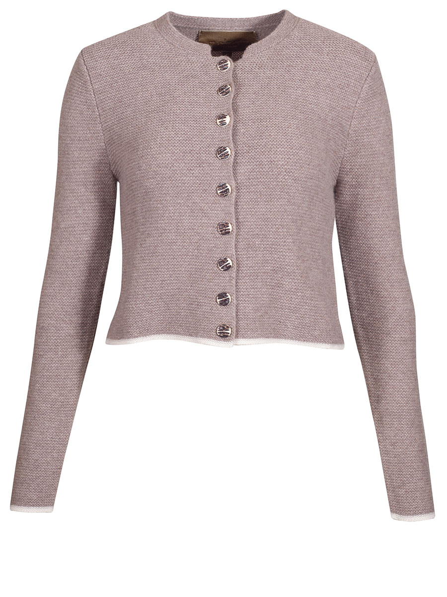 fei scho schee Strickjacke, sleet, Einfassung in ecrue, kurz