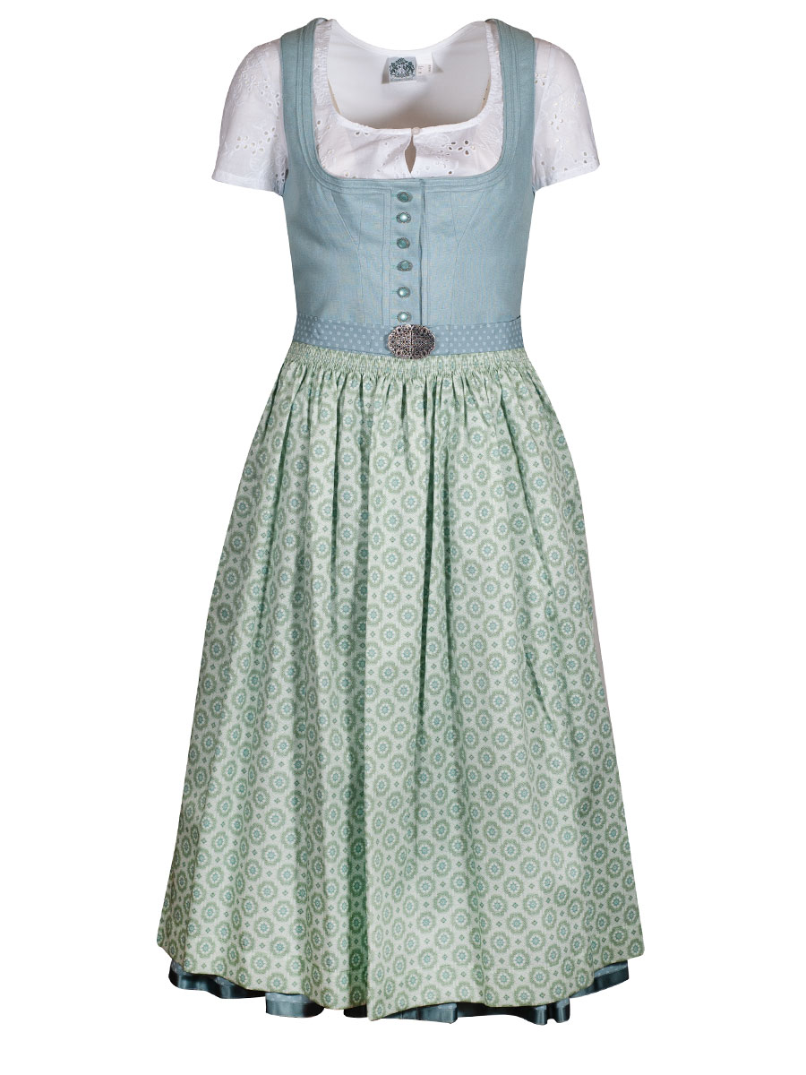 hausg'macht Schliersee Dirndl, Leinen, türkis, 80lg