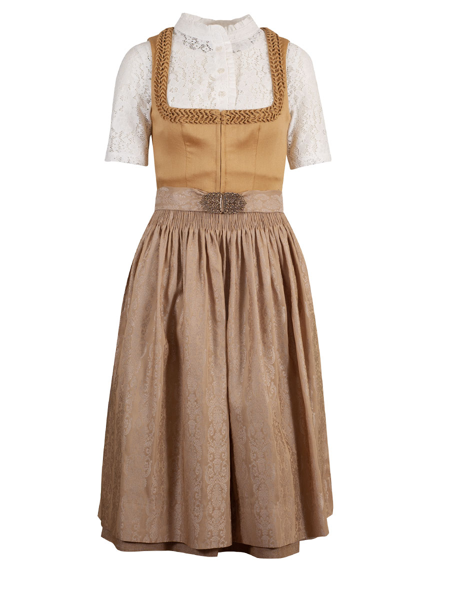 Gottseidank Dirndl Vreni, gold, hochwertig, festlich, 70cm