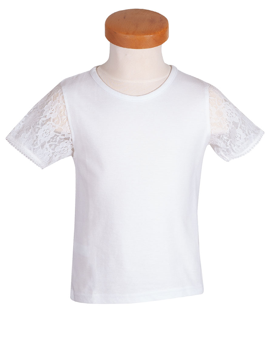Ederer Shirt, Mädchen, weiß, Spitzenarme