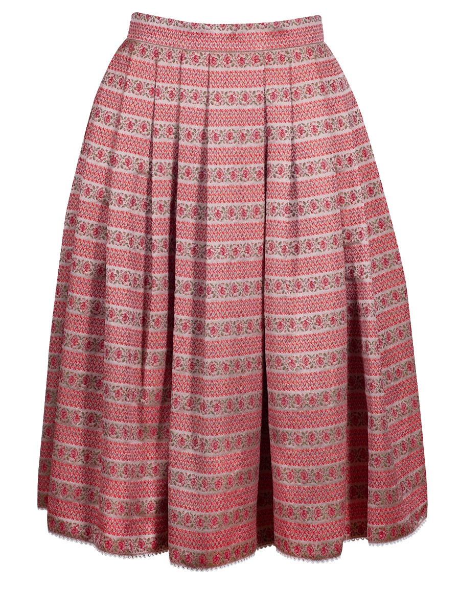 Anno Domini Faltenrock Trudi, mohn, elegant, Rosenmuster