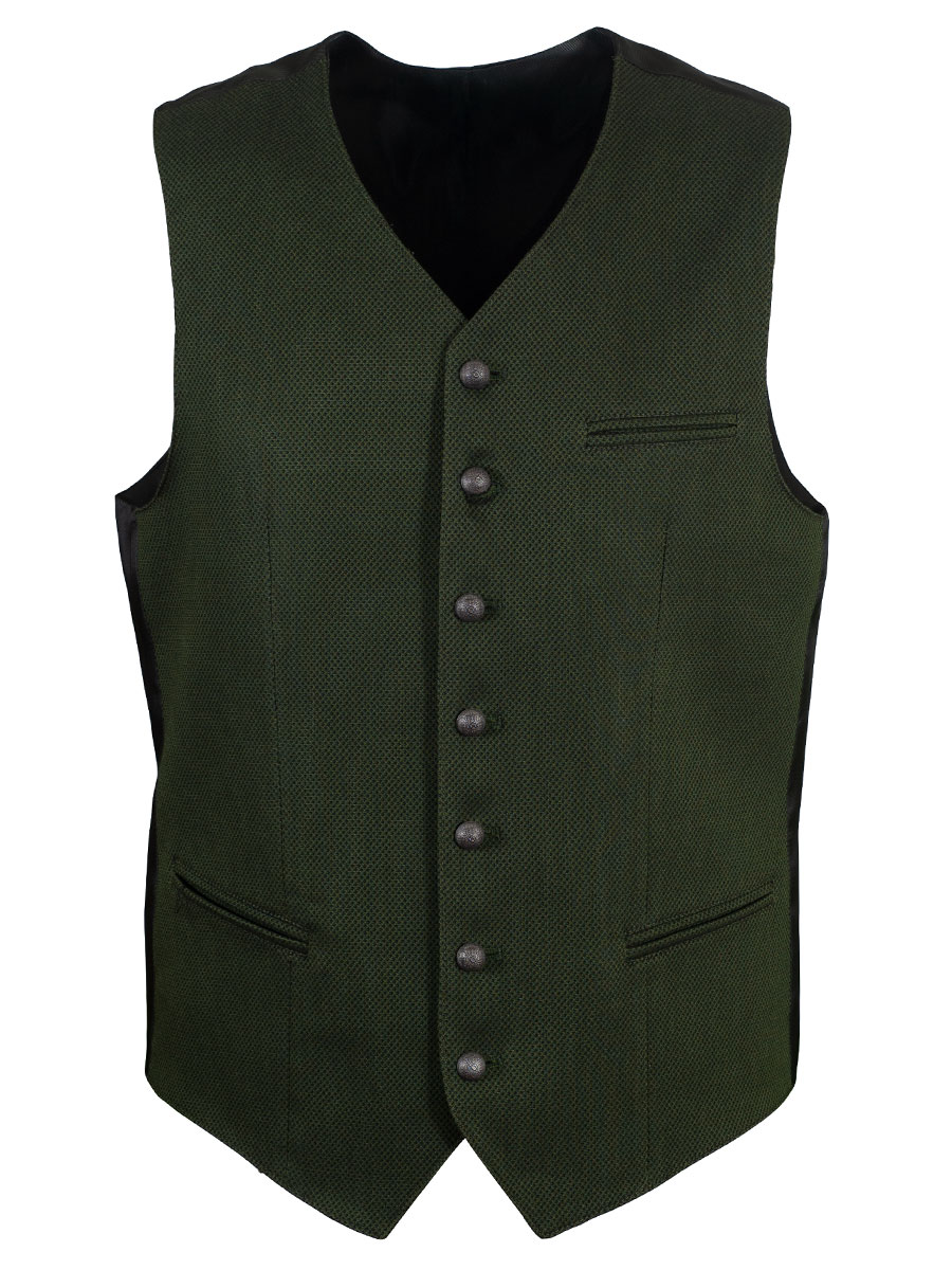 Schloß Orth Trachtenweste Eiffel, gün, gemustert, Futterrücken