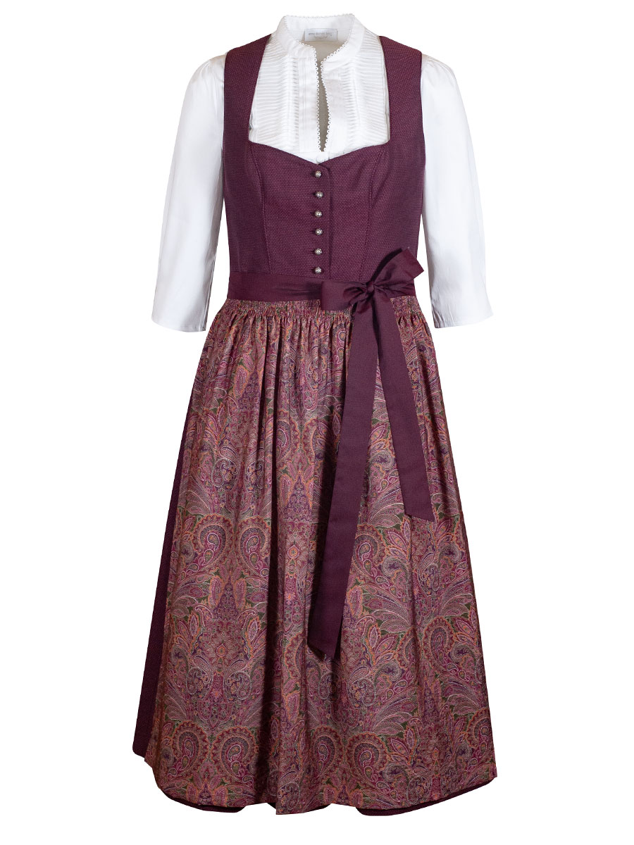 Wenger Festdirndl Davina, weinrot, 80lg
