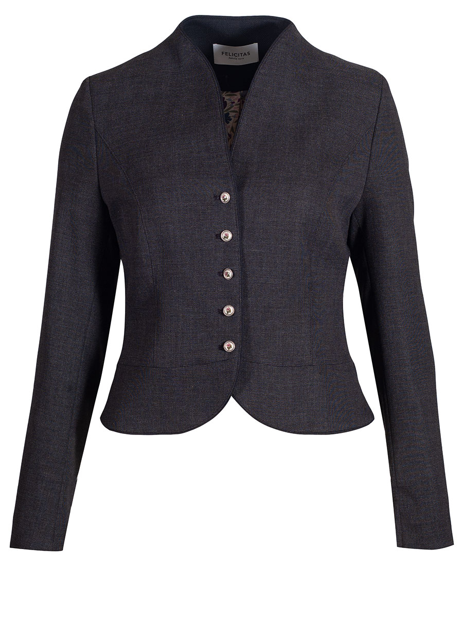 Feli und Hans Damenblazer Johanna, anthrazit, Motiv-Knöpfe