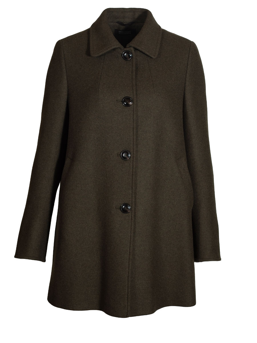 Bauer Wintermantel, Winterjacke, olivgrün, Umlegekragen