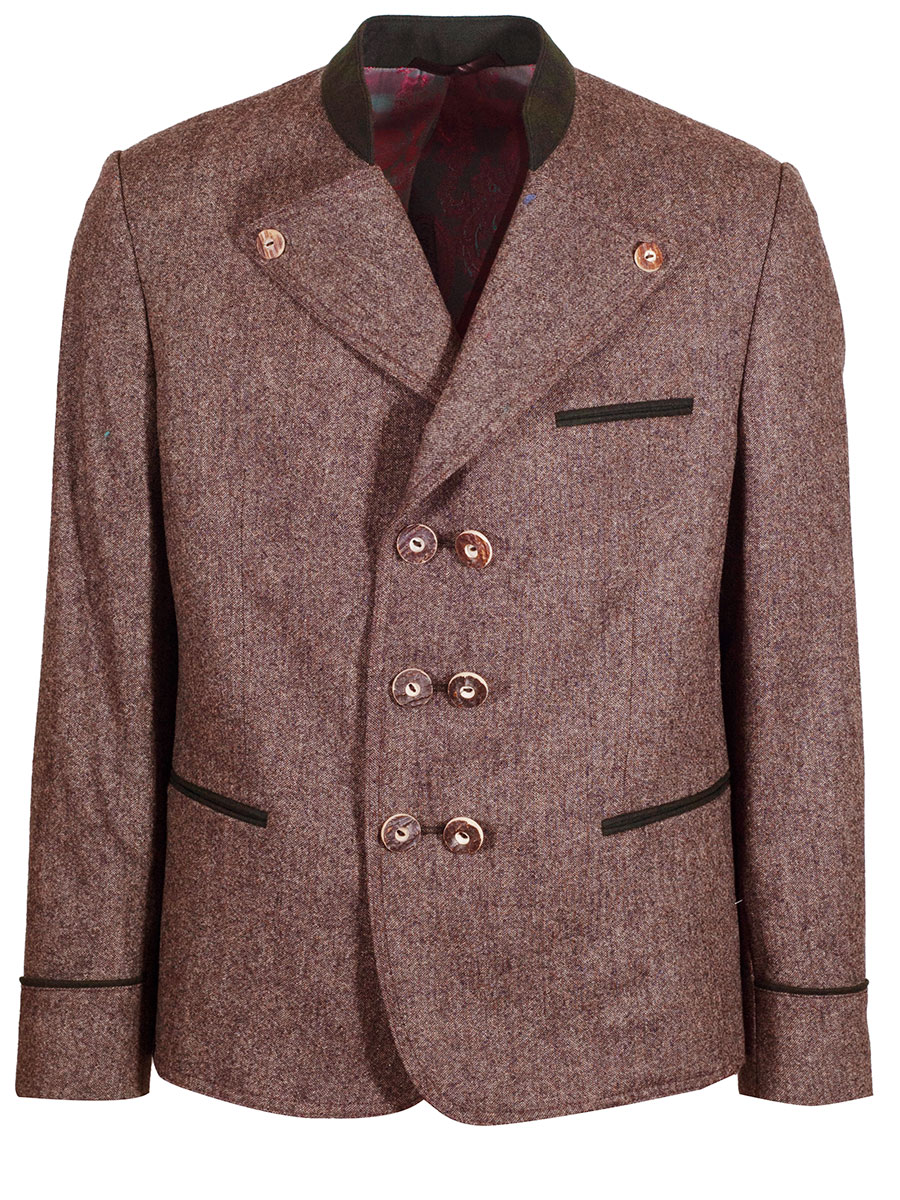 hausg'macht Lodenjanker Blasius, elegant, hellbrauner Perlloden, Rückenspange