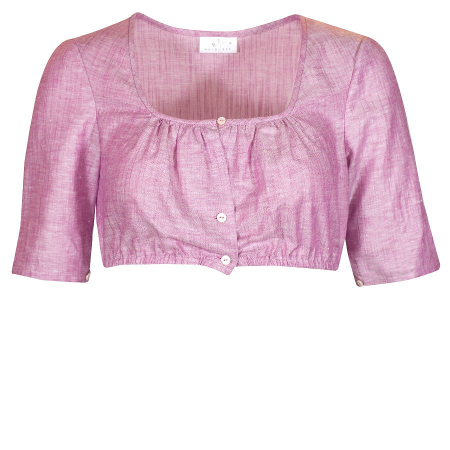 Waldorff Dirndlbluse beere, Leinen, Halbarm