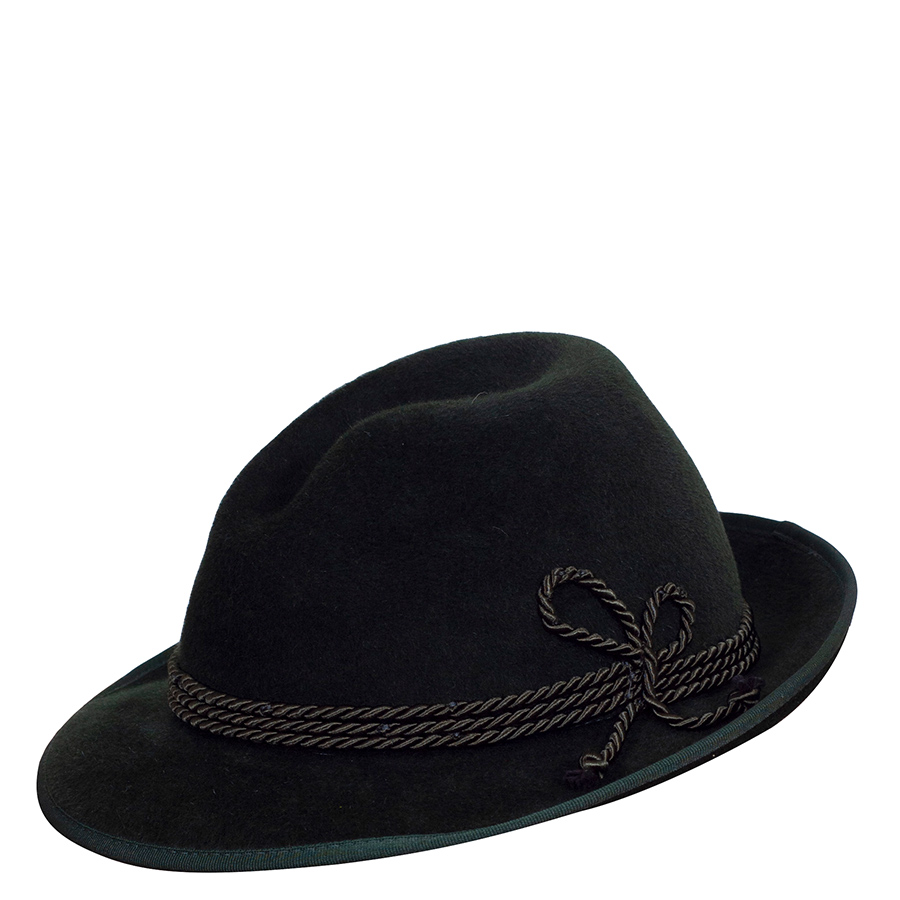 Bayern specials Trachtenhut Aufschneider, tanne, grüne Kordel, grüne Einfassung