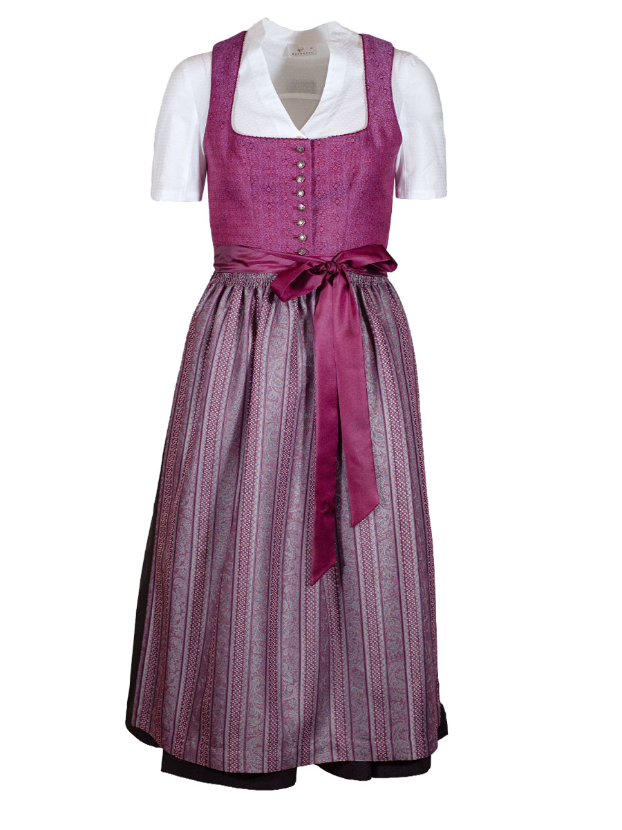 Wenger Helena Festdirndl, bordeaux-grau, 80lg