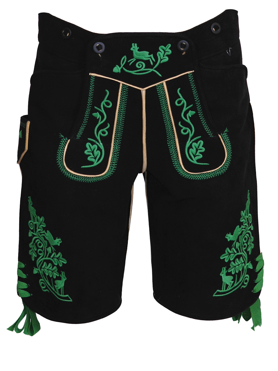 hausg´macht Lederhose Originaltracht kurz, Jachenau, Handstick-Optik