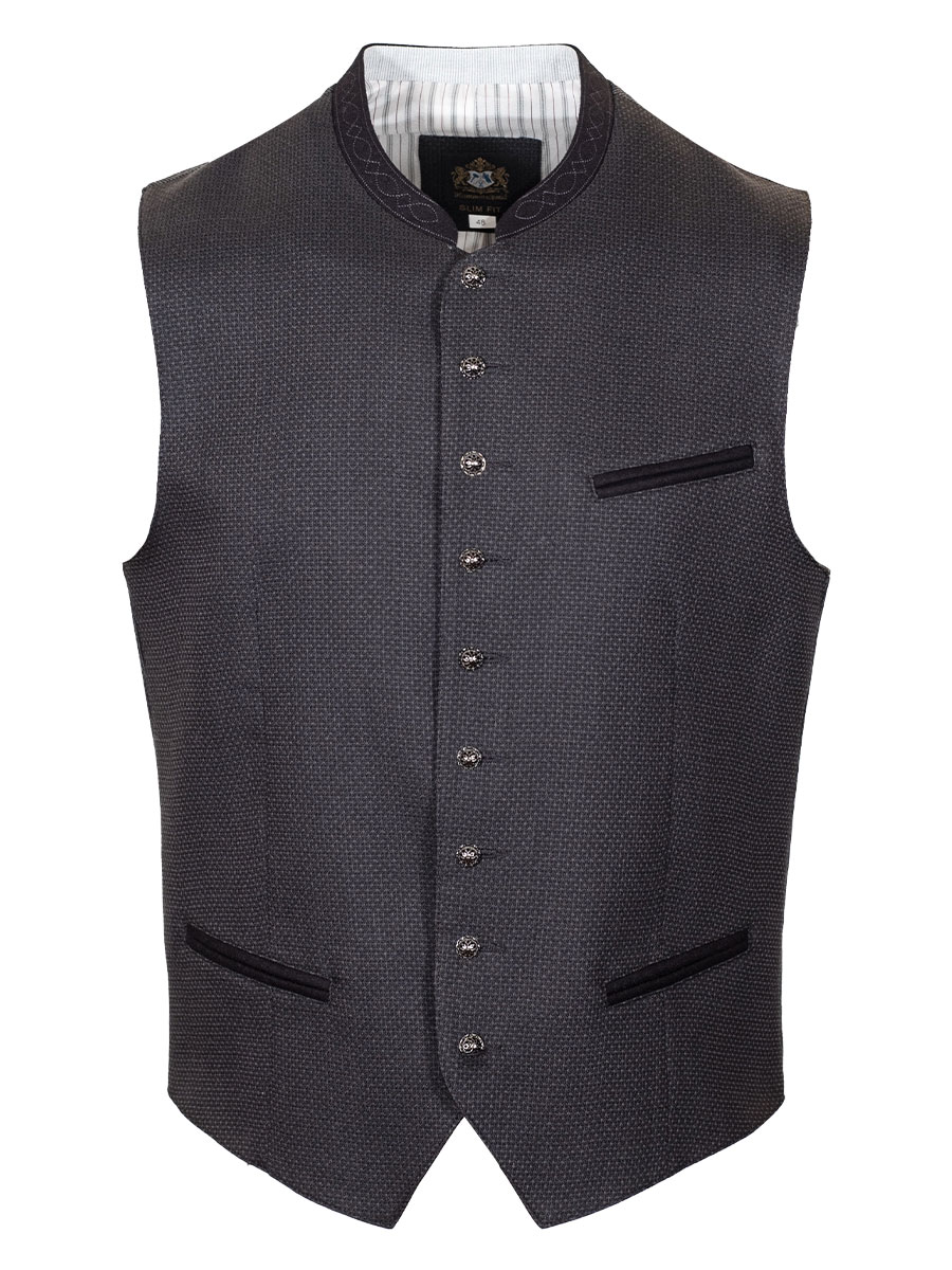 Hammerschmid Herrenweste Mirko, schwarz-grau, schwarz gestreifter Rücken